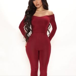 red jumpsuit